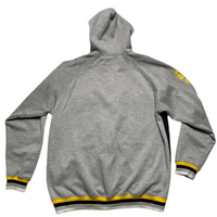 Akademiks Grey Black and Yellow Vintage Hoodie (XL)