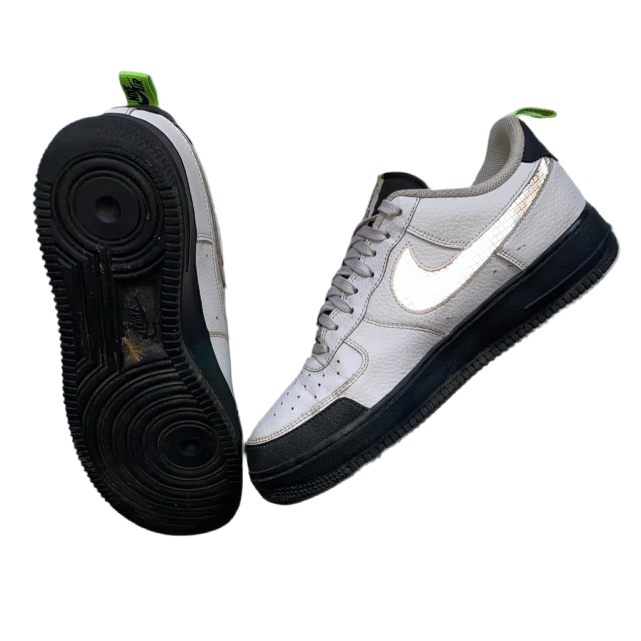 Nike Air Force 1 White Silver Black (UK 9)