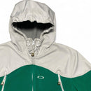 Oakley Green and White Fleece Nylon Windbreaker (L)