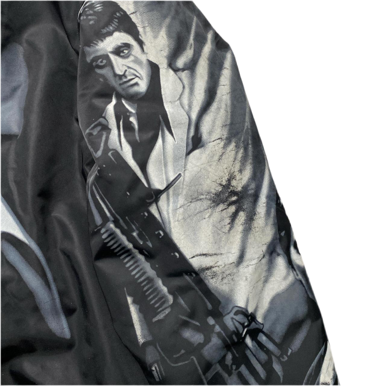 Scarface Al Pacino Tony Montana Black and White Vintage Bomber Jacket (L)