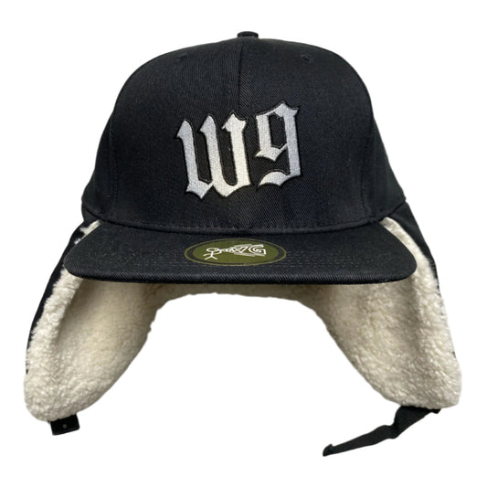 W9 Black and White Dog Ear Trapper Hat