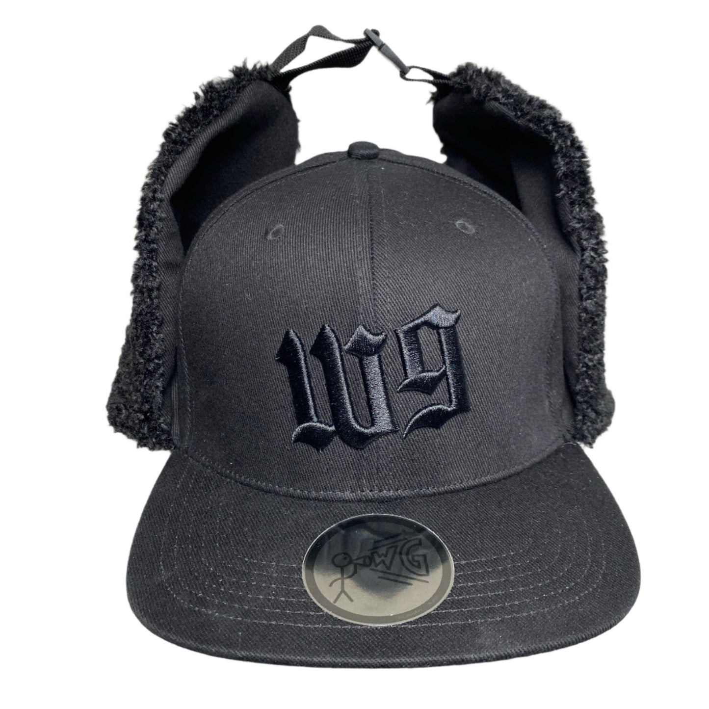 W9 Triple Black Dog Ear Trapper Hat