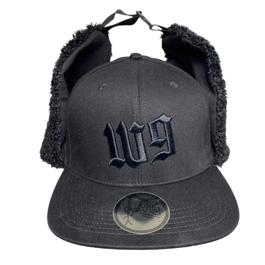 W9 Triple Black Dog Ear Trapper Hat