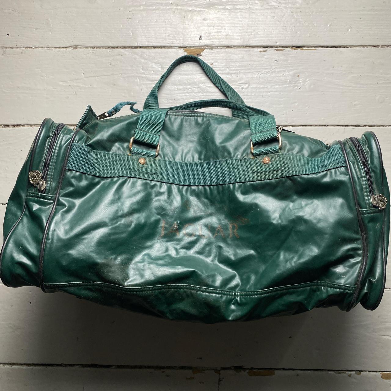 Jaguar Green Leather Vintage Duffle Bag