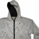 Nike Vintage y2k Silver Black Navy and Grey Fleece Lined Hoodie (M)
