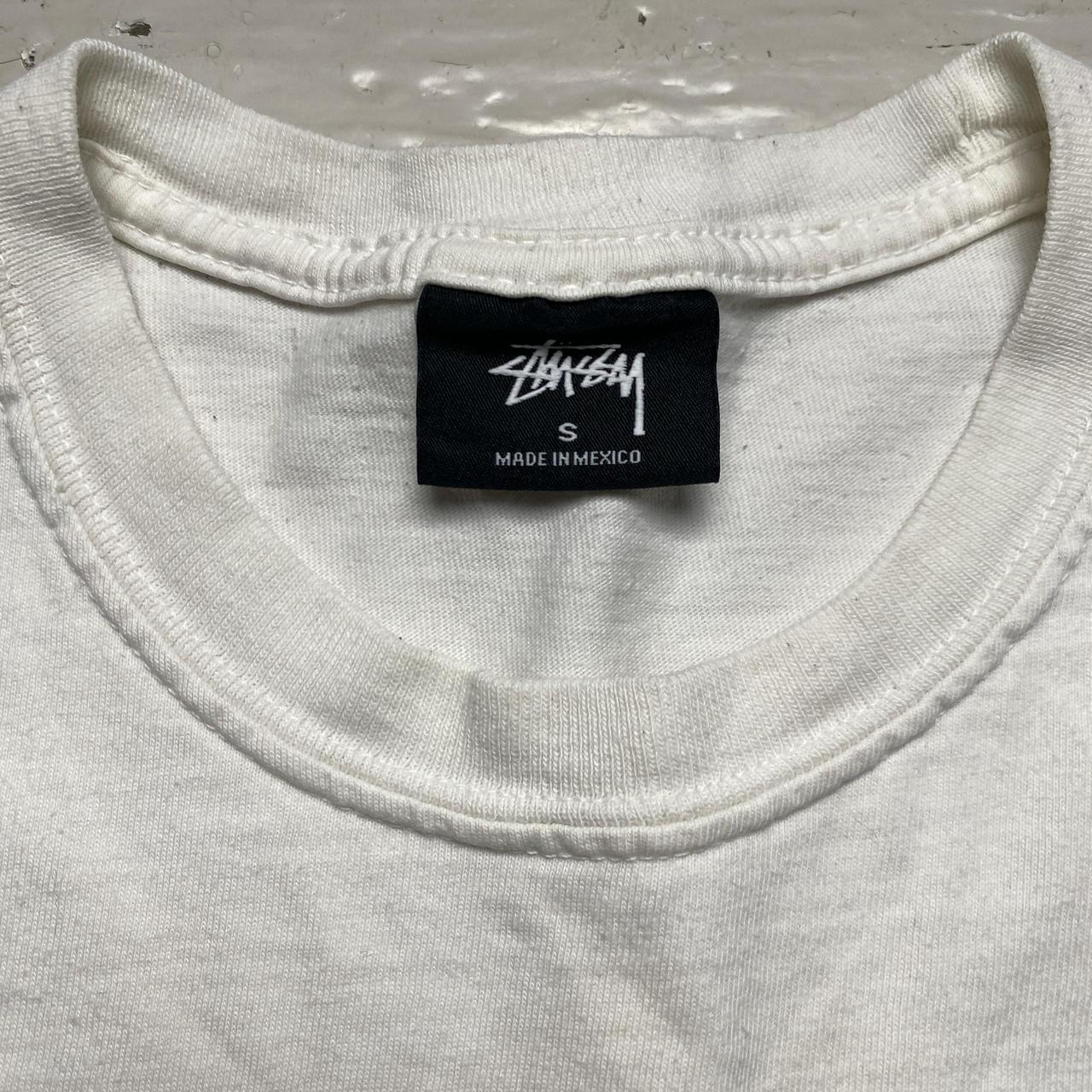 Stussy White Pink and Green T Shirt