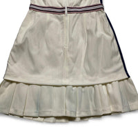 Dolce and Gabbana Vintage Cream White Red and Navy Tennis Dress Pleated Skirt (S)