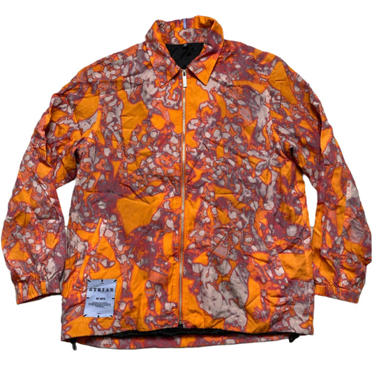Striae by MCQ Alexander McQueen Orange and Pink Nylon Windbreaker Jacket (M)