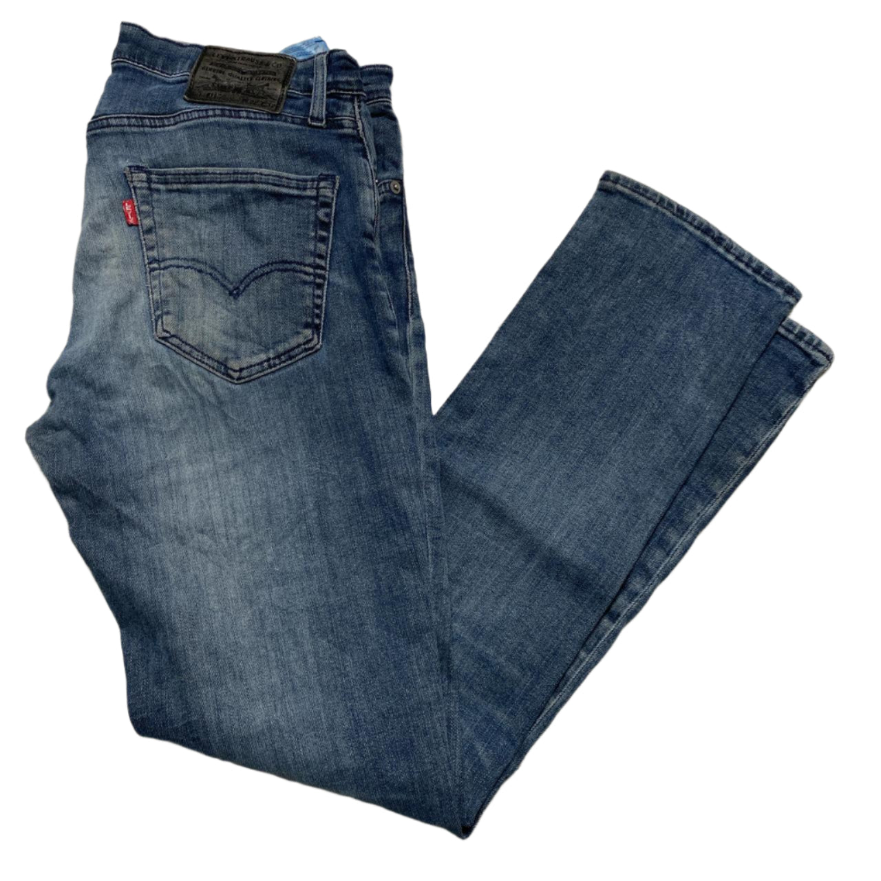 Levis 511 Navy Blue Stonewash Distressed Jeans (32W)