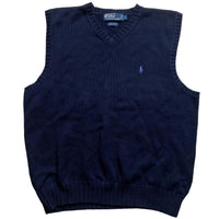 Polo Ralph Lauren Navy and Blue Vest Body Warmer Jumper (L)