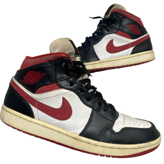Nike Jordan 1 Mid Black Red and White (UK 9.5)