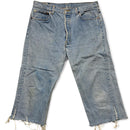 Levis 501 Vintage Light Blue Wash Denim Cut Down Jorts 3/4 Shorts (36W)