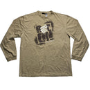 Rocawear Long Sleeve Tan Spray Paint T Shirt (L)