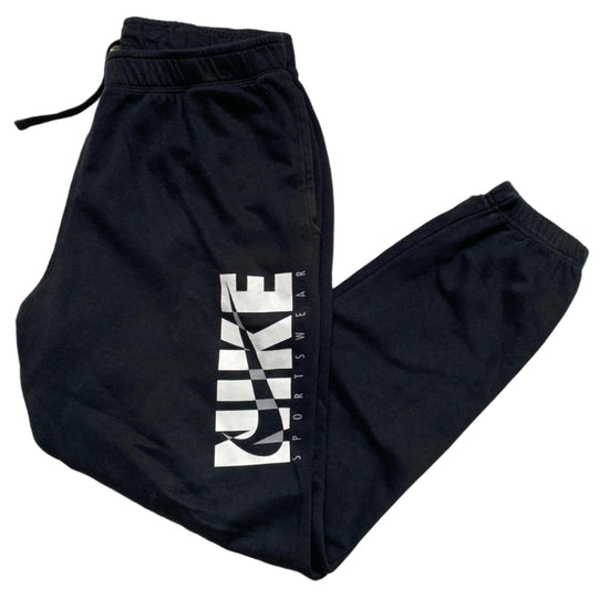 Nike Club Black and White Swoosh Spellout Joggers (L)