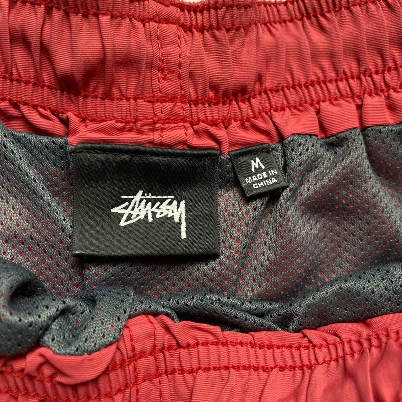 Stussy Pinky Red and White Shell Shorts