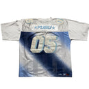 FUBU Vintage 90’s Light Blue Ombre Navy Blend White NFL Football Jersey (2XL)