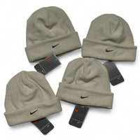 Nike y2k Vintage Fleece White and Grey Swoosh Beanie Hat