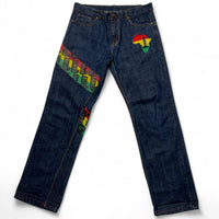 Bob Marley Rasta Vintage y2k Navy Jeans (36W)