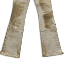 Prada Distressed Runway Vintage y2k Cream Lace Up Flared Cowgirl Jeans (28W)