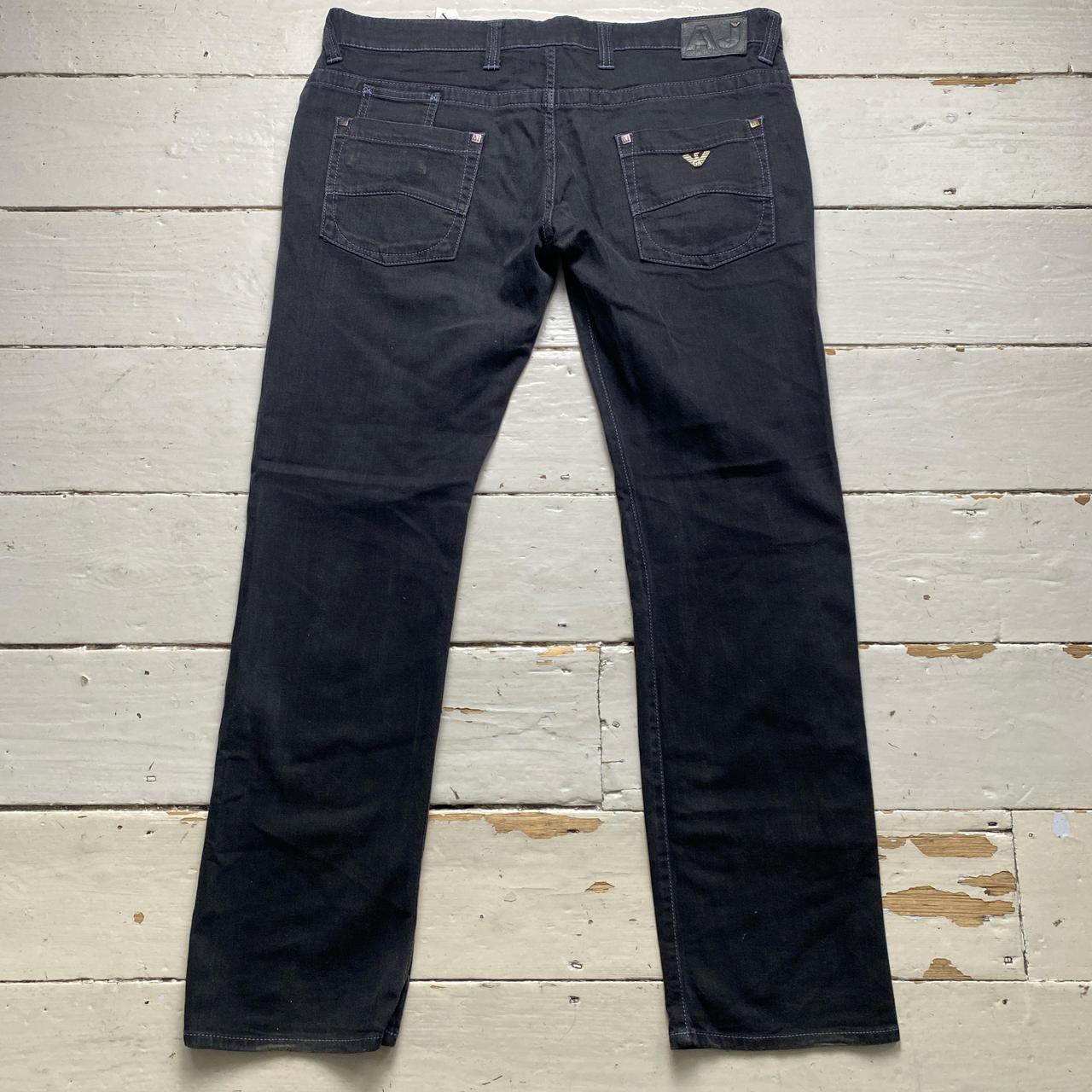 Armani Black Comfort Fit Baggy Jeans