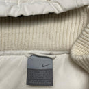 Nike Vintage Womens y2k Padded Jacket Parka Coat White and Navy