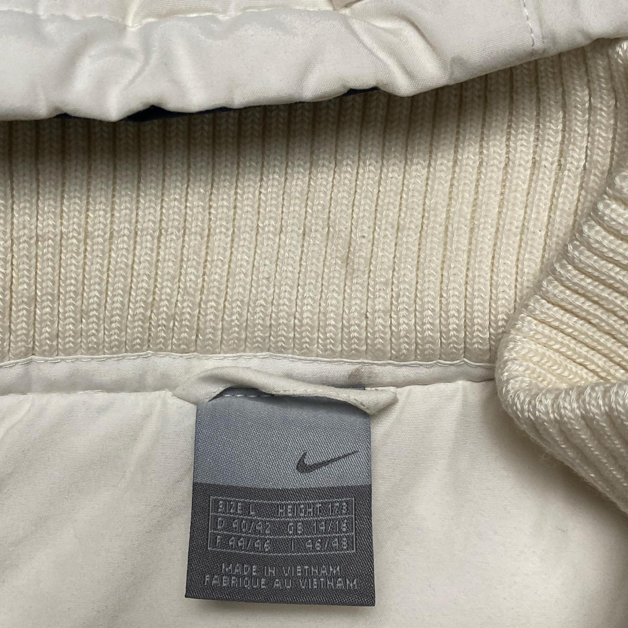 Nike Vintage Womens y2k Padded Jacket Parka Coat White and Navy