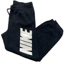 Nike Black and White Club Spellout Joggers (M)