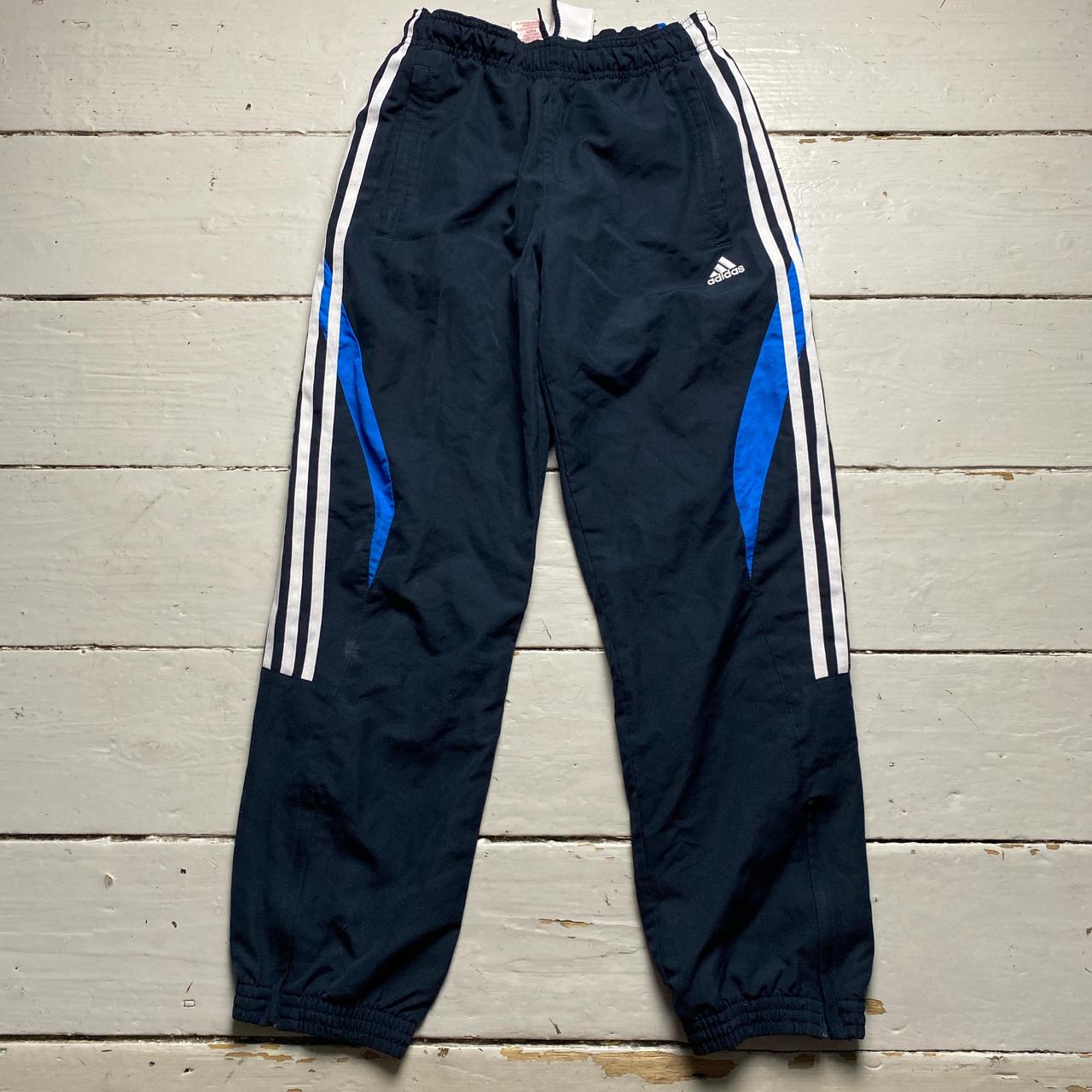 Adidas Shell Trackpant Bottoms Navy Blue and White