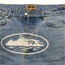 Corteiz Denim Genes Cut Down Jort Jean Shorts (W 36)