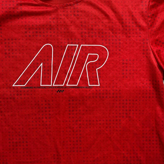 Nike Air Vintage Red and White Jersey T Shirt (L)