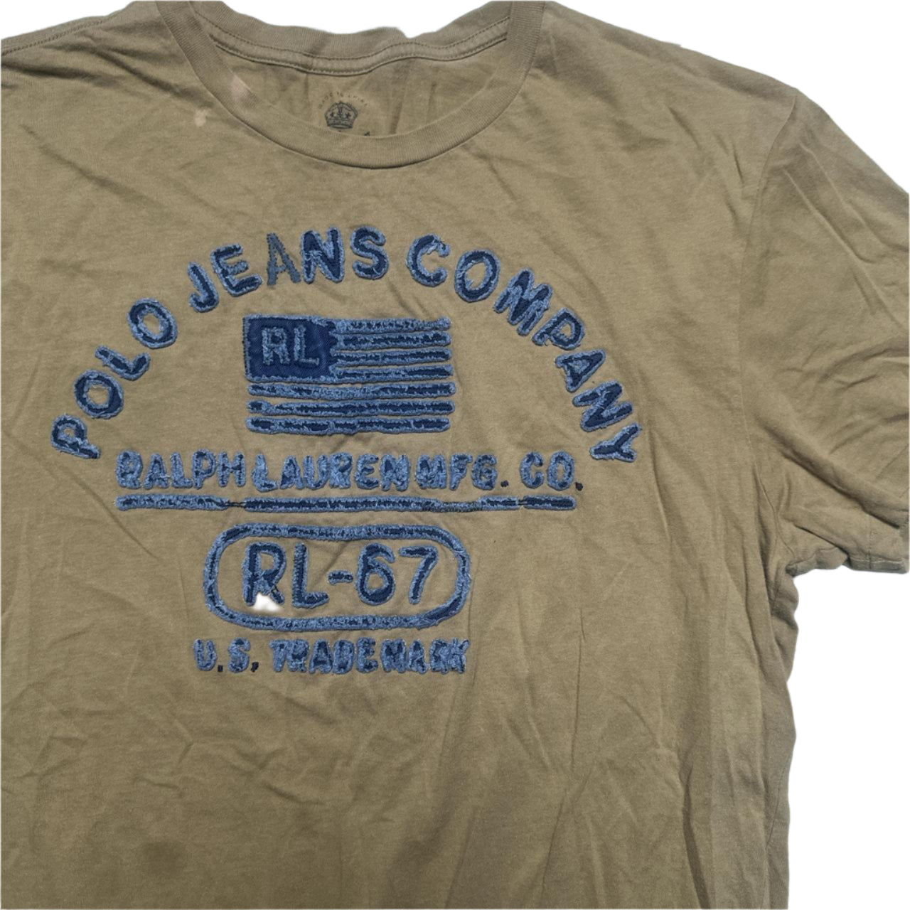 Ralph Lauren Polo Brown and Navy T Shirt (M)