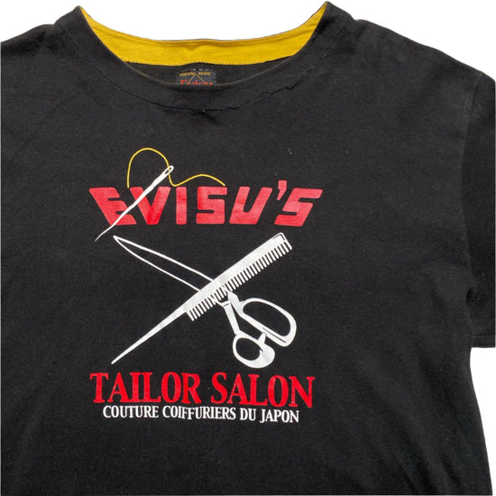 Evisu Tailor Salon Black Red and Yellow Long Sleeve T Shirt (L)