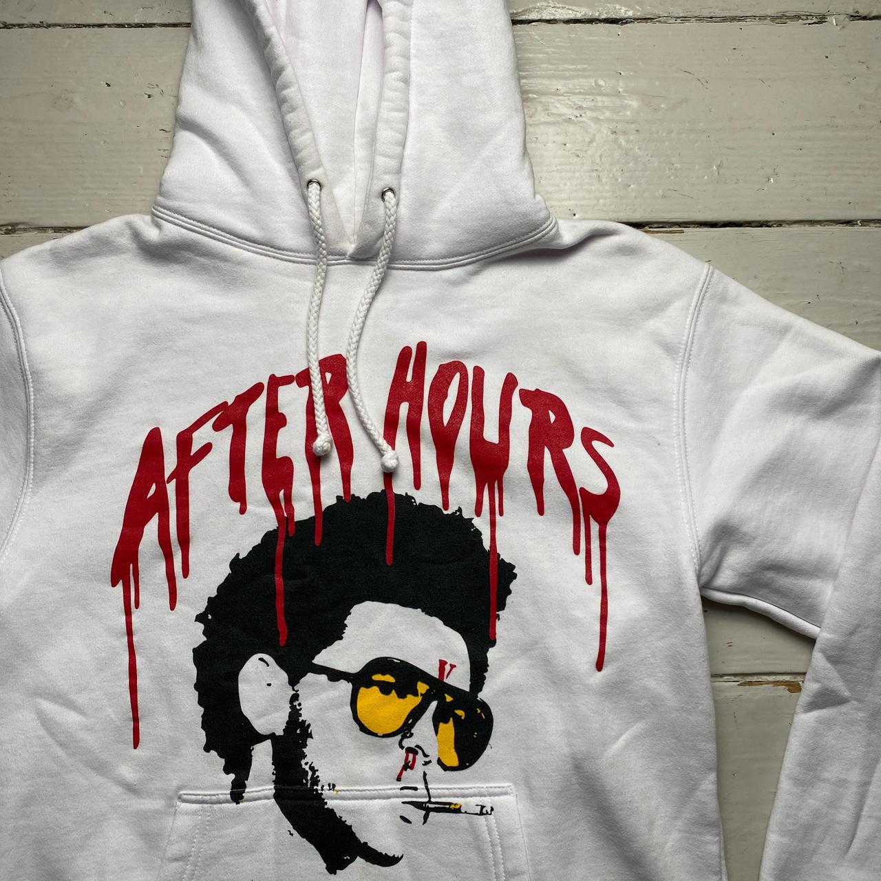 The Weeknd Vlone After Hours White Black and Red Hoodie