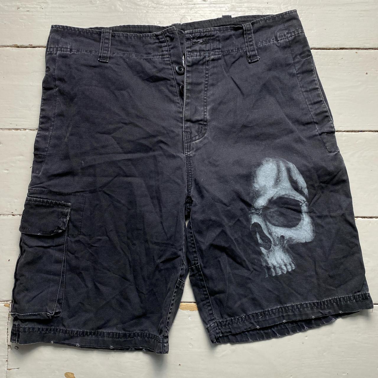 Spiral Vintage Baggy Skull Cargo Jort Shorts