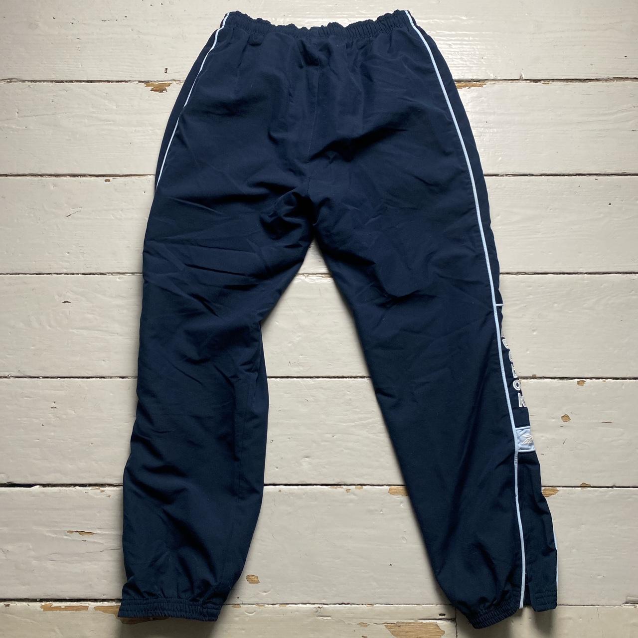 Reebok Navy Baby Blue and White Shell Trackpant Bottoms