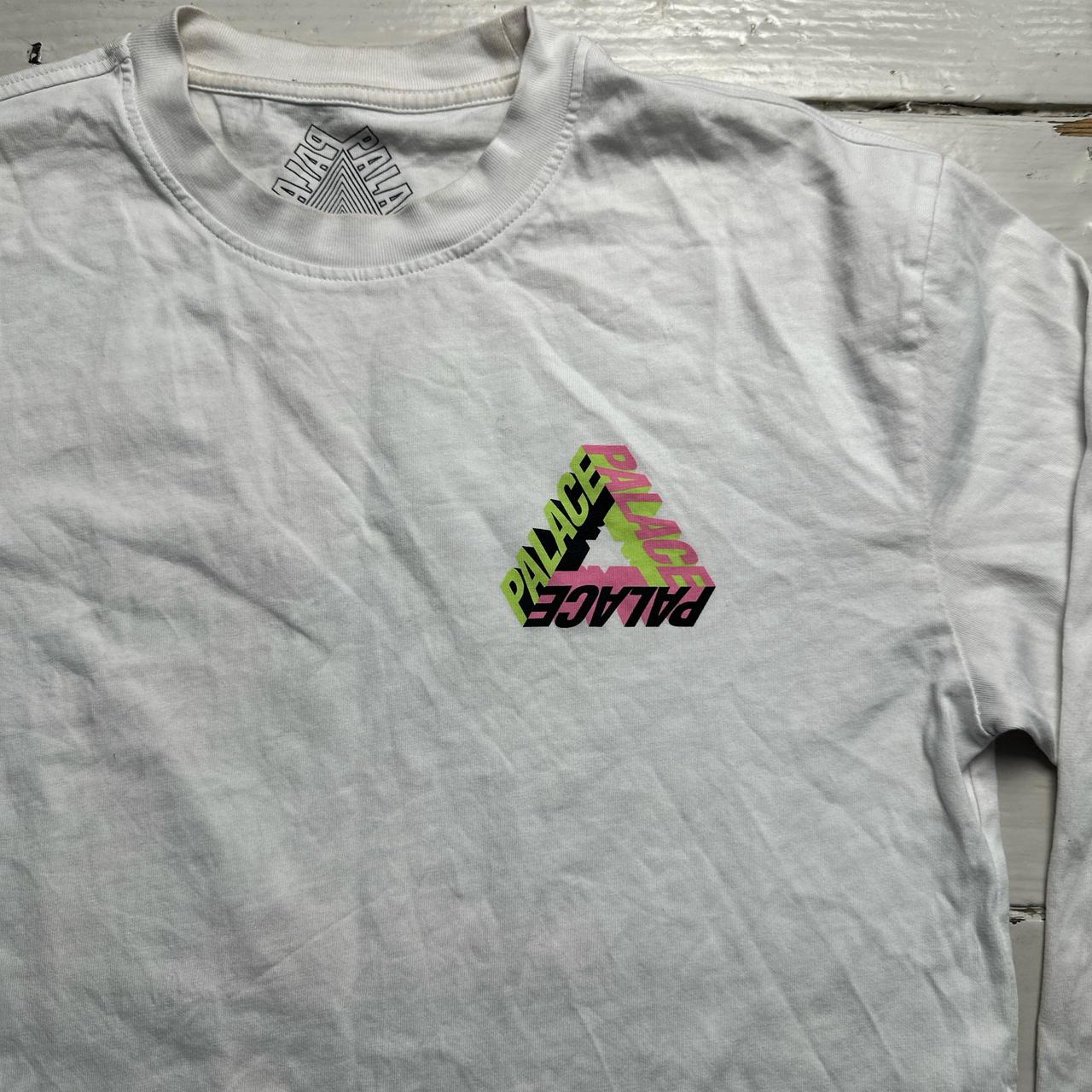 Palace Tri Ferg White Pink and Green Long Sleeve T Shirt