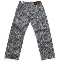 Levis 501 90’s Ankle Womens Floral Blue and White Jeans