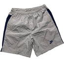 Nike Silver and Navy Vintage y2k Nylon Shell Bottom Shorts (M)