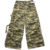 Criminal Damage Light Green Khaki Camouflage Cargo Baggy Vintage y2k Combat Trousers (30/32W)