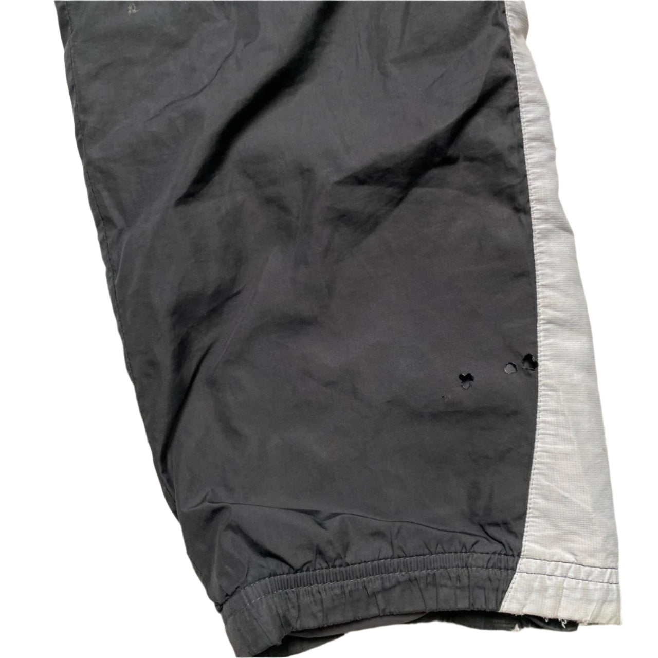 Nike Vintage y2k Grey White and Red Swoosh Shell Trackpant Bottoms (S)