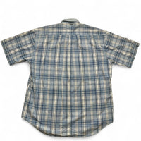 Tommy Hilfiger Blue and White Plaid Short Sleeve Shirt (XL)
