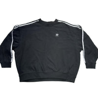Adidas Originals Cropped Black and White Stripe Jumper (UK 12)