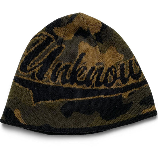 Unknown London Camouflage Green and Black Beanie Hat