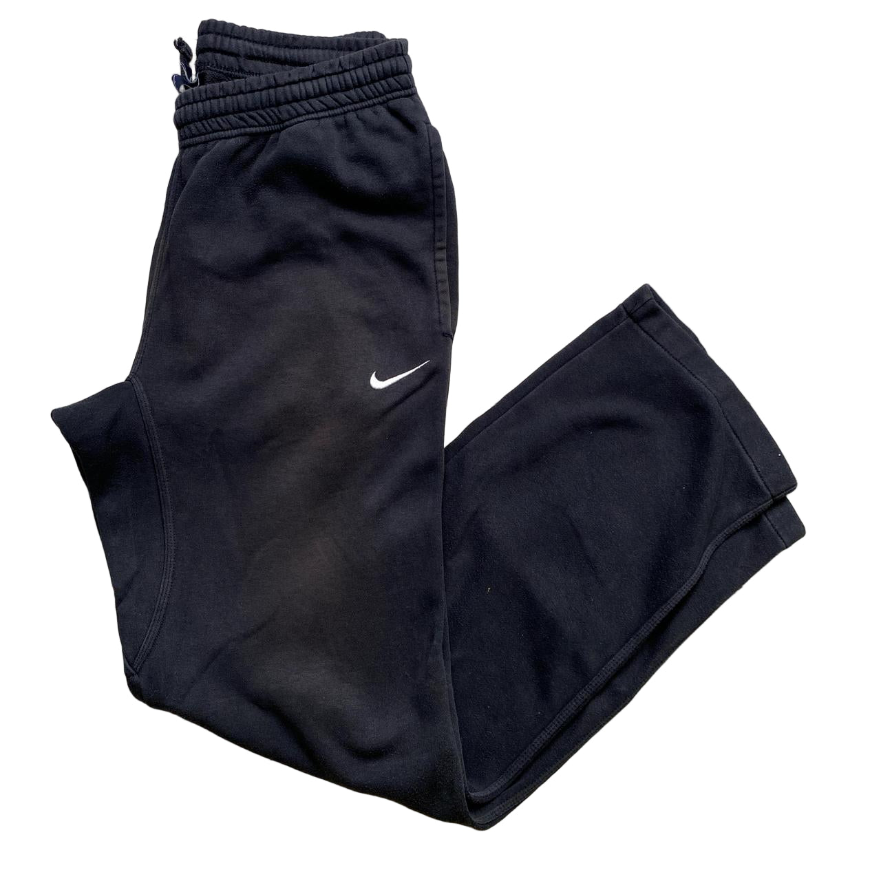 Nike Black and White Swoosh Baggy Joggers (S)