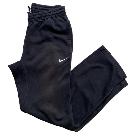Nike Black and White Swoosh Baggy Joggers (S)