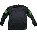 Grimey Black and Green Clovers Long Sleeve Football Jersey (M)