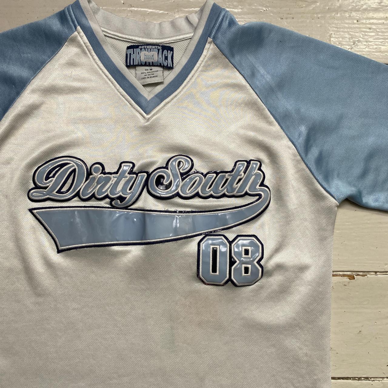 Dirty South Vintage 90’s Baby Blue and White NFL Football Jersey (M)
