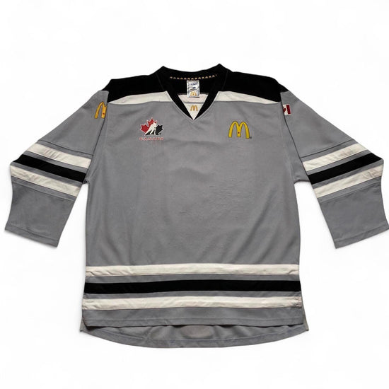 Canada McDonalds Grey Black and White Vintage y2k Hockey Jersey (L)