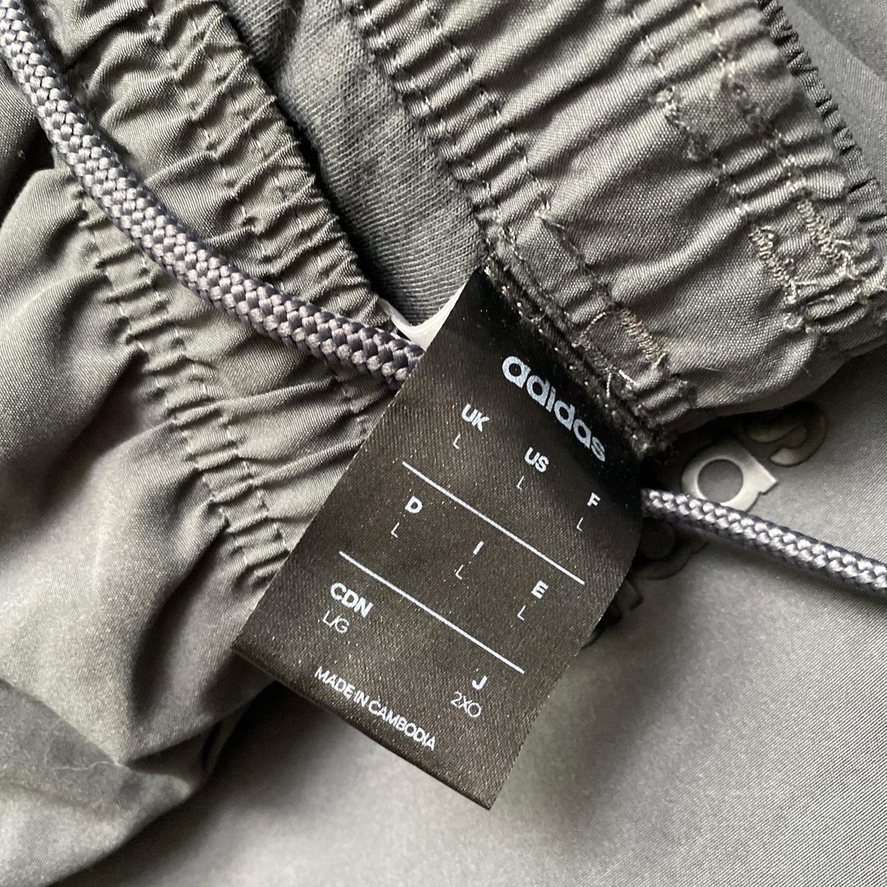 Adidas Grey and Black Shell Trackpant Bottoms (L)
