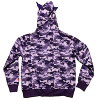 Kanto Starter Gengar Purple and Black Pokemon Full Zip Hoodie (L)